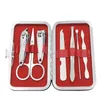 7 Colors Clippers Clippers 7 Piece Set Manicure Marting Tool Tool Ngsissors Teezer Manicure Set PU Кожаный пакет 50 ПК