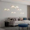 Vägglampa Seagull Modern LED vit kaffe färg ljus vardagsrum sovrum el bar bakgrund dekoration