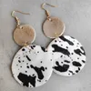 Dangle Earrings American Western Design Geometric Round Cowhide Leopard drop for Women Fashion Jewelry卸売ギフト