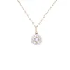 Pendanthalsband Sole Memory Shiny Zircon Compass Retro Creative Silver Color Clavicle Chain Female Halsband Sne597