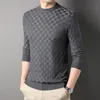 Herrtröjor toppklass Fashion Märke stickad pullover vanlig trendig herr lyxdesigner jumper koreansk rutig tröja casual män kläder 230302