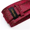 Bow Ties Fashion Green Dot Red 8cm Men's Silk Tie Business Wedding Party Necktie Handkerchief Brooch Cufflinks Set Gift DiBanGu