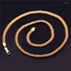 Łańcuchy Collare Twisted Link Chain dla mężczyzn różowe złoto/srebro/złoty kolor naszyjnik hurtownia biżuterii N134