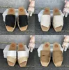 Summer Women Slippers High Quality Woman Woody Mules Sole Slipper Sandals Cross Band Leather Canvas Ladies Slides White Beige Designer Flip Flops Leather Slippers