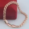 Halsbandörhängen Set FJ Men Women 6mm Hip Hop Double Rolo Link Chain 585 Rose Gold Color 50 20 cm Armband