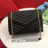 24cm loulou 크로스 바디 가방 플랩 퀼트 숄더 가방 정품 가죽 패션 편지 여성 5A Quality Handbag Purse Plain 지갑 인테리어 실내 주머니