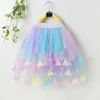 Skirts 2-12Yrs Rainbow Girls Skirts Baby Girl Colorful Irregular Skirt Bottomst Long Skirt Fashion Color Strip Princess Dance Tutu 2022 T230301