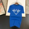 T-shirt de design de projeta de primavera na primavera de t-shirt colorida de férias de férias de manga curta letra casual imprimir grande tamanho superior J61