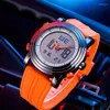 Нарученные часы Shinobi Universal Watch Creative Dual Dual Sport Sports Silicone Band Студент Электронный