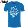 Men's T-Shirts REM Adventure Awaits Letter T-shirt Travel Pine Tree Mountains Tent Printing T-shirt Top Quality Pure Cotton Unisex 230302