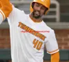 Tennessee Volunteers College Baseball Todd Helton Yan Gomes Matt Duffy Eric Gilliam Alex Sosnowski Reed Fell ALL stitched white Jersey