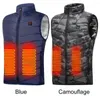 Carpets Electric Heated Vest 9 Heat Areas Winter Heating Jackets Men Women USB Sportswear Plus Sized 6XL For Outdoor Hiking Camping