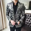 Men's Suits & Blazers 2023Single Button Printed Floral Blazer Men Luxury Formal Slim Fit Wedding Party Jacket Suit Blazzer Hombre CoatMen's