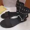 classi mode Dam Sandaler Sommar Flats Sexiga Ankel Höga Stövlar dam Gladiator Sandal Kvinna Casual Platta Skor Dam Beach Roman sko 35-42