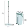 Vadrouilles automatiques mains libres Lazy Magic Squeezed Flat Spin Mop avec seau d'essuie-glace Facile à nettoyer les carreaux de sol Outils 2Pcs Chiffon 230302