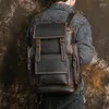 حقيبة ظهر Aetoo Crazy Horse Leather للرجال 15.6 بوصة كمبيوتر محمول عتيقة تجارية السفر Daypack سعة كبيرة السعة دراسدر