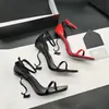 Dames kleding schoenen hoge hakken ontwerper octrooi lederen goudkleurige drievoudige zwarte black nuede rode dames dame mode sandalen feest trouwkantoorpompen strandschoenen