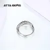 Уважаемые кольца синие сапфировые серебряные кольца для женских свадебных украшений S925 Созданы сапфировые круглые ювелирные изделия 230302