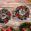 Strings Christmas Wreath Wreaths Tree Hanging Decor Rings Garland Party Door Pine Berry Winter Sisal Napkin Decoration Mini Wall Holiday