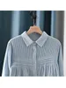 Blouses feminina camisas lamtrip plissado retro descendo colarinho de algodão de manga comprida blusa de camisa outono 230302