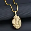 Hangende kettingen uzone religieuze maagd Maria amulet ketting roestvrij staal christelijke sieraden gebed voor vrouwen kerstcadeau