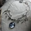 Kolye Kolye Vintage Gotik Cadı Dolunay Kolye Kadın Mücevher Cabochons R Floresan Işık Karanlıkta