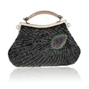 Vintage Women's Clutches Evening Bags with handle Peacock Pattern Sequins Beaded Bridal Clutch Purse luxury mini handbag WY35L230302