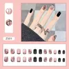 False Nails 24pcs Detachable Sweet Cool DIY Manicure Press On LongBallerina Black French