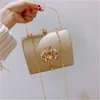 S Ny lyxdesign Boxad Evening Velvet Retro Square Handväska kvinnlig diamantkoppling Bag Gold Wedding Party Purse Drop Shippingl230302