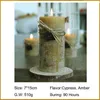 Candle Decor Form duftende große Stumpenkerzen für Zuhause, dekorative grünbraune, rauchfreie, aromatische Duftkerze