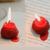 1 PC/4 pièces bricolage fraise paraffine cire parfumée aromathérapie bougies rouge rose bougies pour saint valentin cadeau de mariage R230302