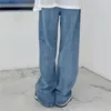 سراويل جينز للسيدات نساء نساء عالي الخصر الكوري غير الرسمي على التواليين الدنيم على التوالي