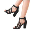 Sandals Women Shoes Hollow Zipper High Heels Ladies Casual Beach Fish Mouth Mujer Plus Size D#4