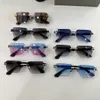 Meta Evo Çerçevesiz Kare Güneş Gözlüğü Gümüş Mavi Degrade Erkekler Sürüş Güneş Gözlükleri Tasarımcılar Güneş Gözlüğü occhiali da sole Sunnies UV400 Kutulu Gözlük