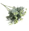 Fleurs décoratives 5 pièces 46 cm plante artificielle feuilles d'eucalyptus en plastique plantes vertes faux bricolage maison mariage décorations de noël