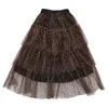 Юбки 4-12ys Fashion Leopard Teenage Girl Юбка Tutu Kids Girl Princess Mesh Партия танцевальная балет