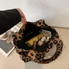 Evening Bags Fashion Women Corduroy Handbags Zebra Leopard Pattern Shoulder Bag Large Capacity Ladies Animal Tote Simple Top-handle BagsEven