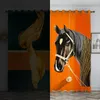 Tende per tende Decorazioni per la casa Tende per soggiorno Trattamenti per finestre Stampa di alta qualità Cavallo arancione Moda Stile moderno per camera da letto