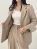 Damskie garnitury Blazers Syiwidii ​​Blazer Women Solid długie rękaw Koreański moda mody Up Long Suits Office Panie eleganckie swobodne blezer 230302