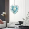 100% Hand Blown Glass Chandelier Blue Pendant Light Modern Art Deco Dale Chihuly Style Glasses Chandelier Italy Designed Lighting Chandelier Lamp LR434