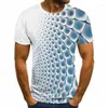 T-shirt da uomo 2023 T-shirt da uomo Vortex tridimensionale stampata in 3D Summer O-Collo Camicia divertente casual quotidiana