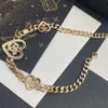 Ashion Designer Marka Letter Wisiant Naszyjniki męskie damskie złoty łańcuch geometryczny złoto platowany zamek naszyjnik łańcucha swetra biżuteria