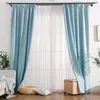 Curtain Pink Linen Blackout Curtains For Living Room Bedroom Gray Thermal Insulated Window Panel Treatment