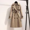 Trench-Coats pour femmes Nouveau printemps femmes longue coupe-vent robe Double boutonnage kaki manteaux amples dame vêtements d'extérieur hauts à la mode sur la taille S-XL 2XL 3XL