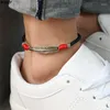 Fußkettchen Einfache verstellbare handgefertigte Blattblatt -Seillücken Fußarmband für Frauen Männer Schmuck