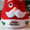 クリスマスの装飾2PCS装飾装飾帽子かわいい漫画サンタ子供キッズ大人のキャップパーティー小道具