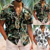 T-shirt da uomo Camicia da uomo con colletto rovesciato da uomo Casual manica corta Primavera Estate Couverture collo 3D stampato Moda Top camicetta Tipo N