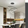 Kolye lambaları Modern LED 3 Daire Yüzükleri Avizeler Alüminyum Vücut Lambası Yemek Oturma Odası Lampar
