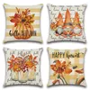 Pillow Dwarf Cover Kussenhoes Happy Fall Pumpkin Leaves Throw Pillowcase 45 Sofa Home Thanksgiving Decor Pillows Accessories