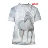 Herr t -skjortor 2023 djurhäst 3d skjorta kort ärm